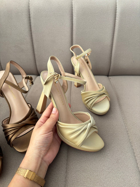 Ladies Twist Straps Open Toe High Heels